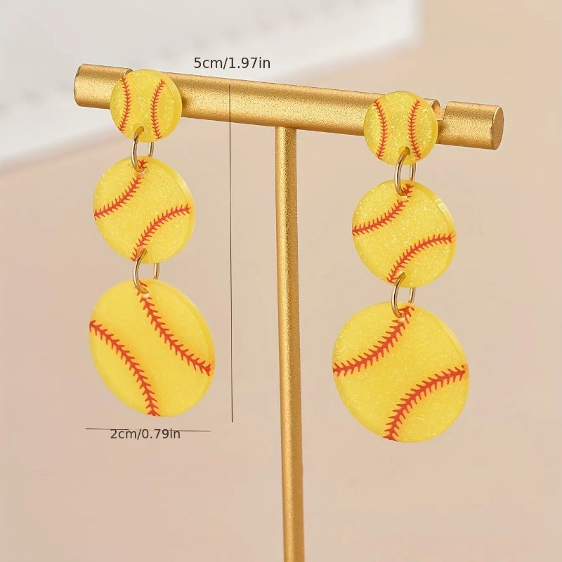 Handmade Polymer Clay Sports Ball Earrings