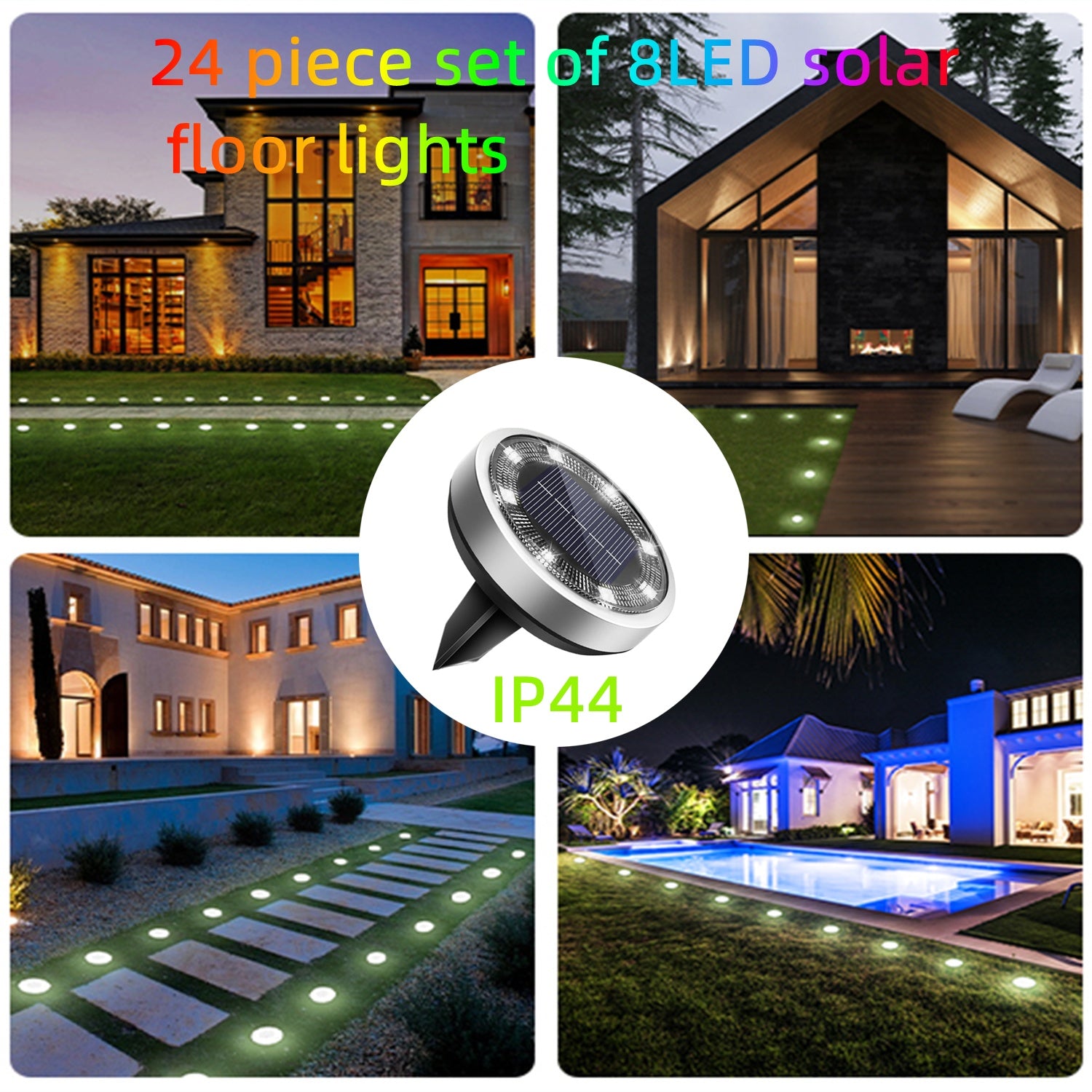24pcs Set of LED Solar Floor Lights