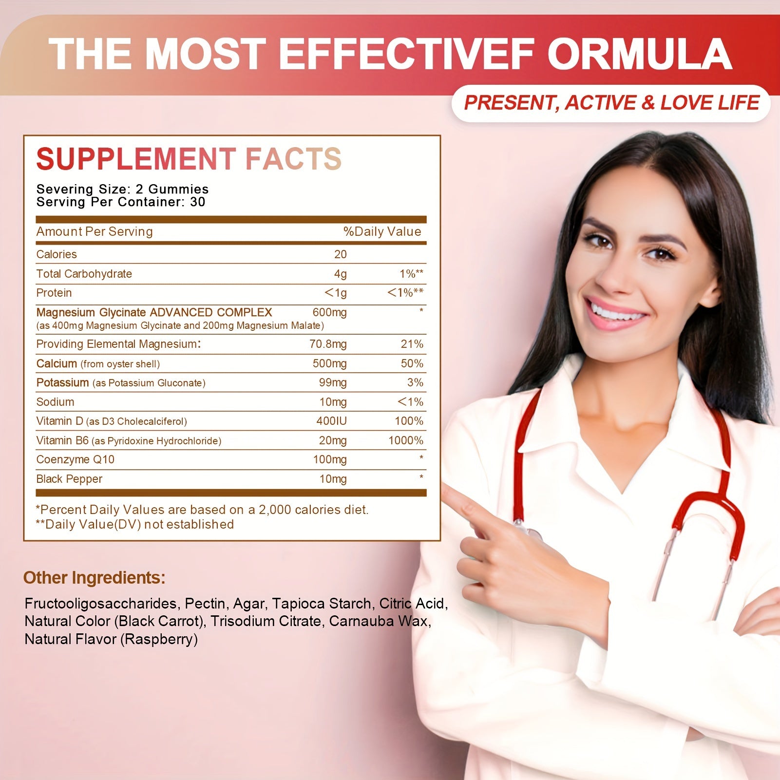 Magnesium Glycinate 400mg Calm & Sleep Support – 60 Gummies