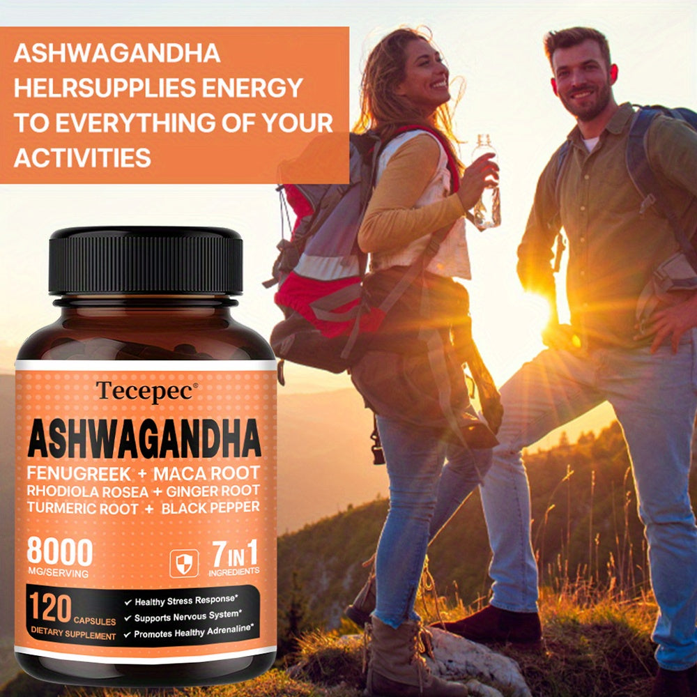 7-in-1 Adaptogen Blend for Stress and Nerve Health – 120 Capsules