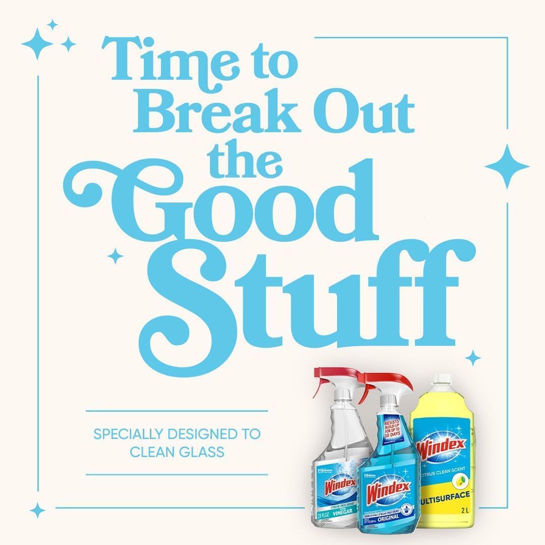 Windex Glass and Window Cleaner Spray Bottle, 23 Fl Oz