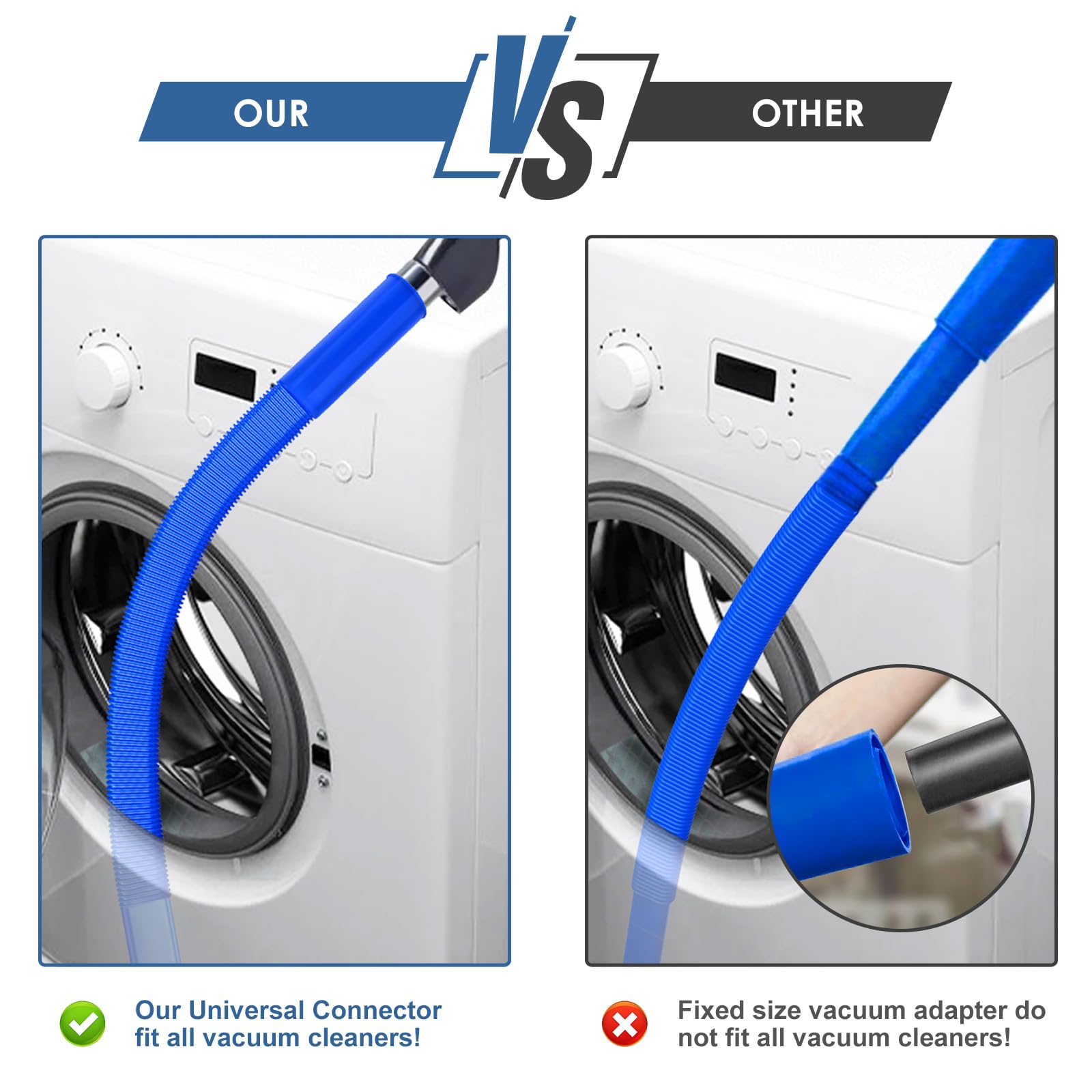 PetOde 2 Pieces Dryer Vent Cleaner Kit Compatible with Most Vacuum Cleaner