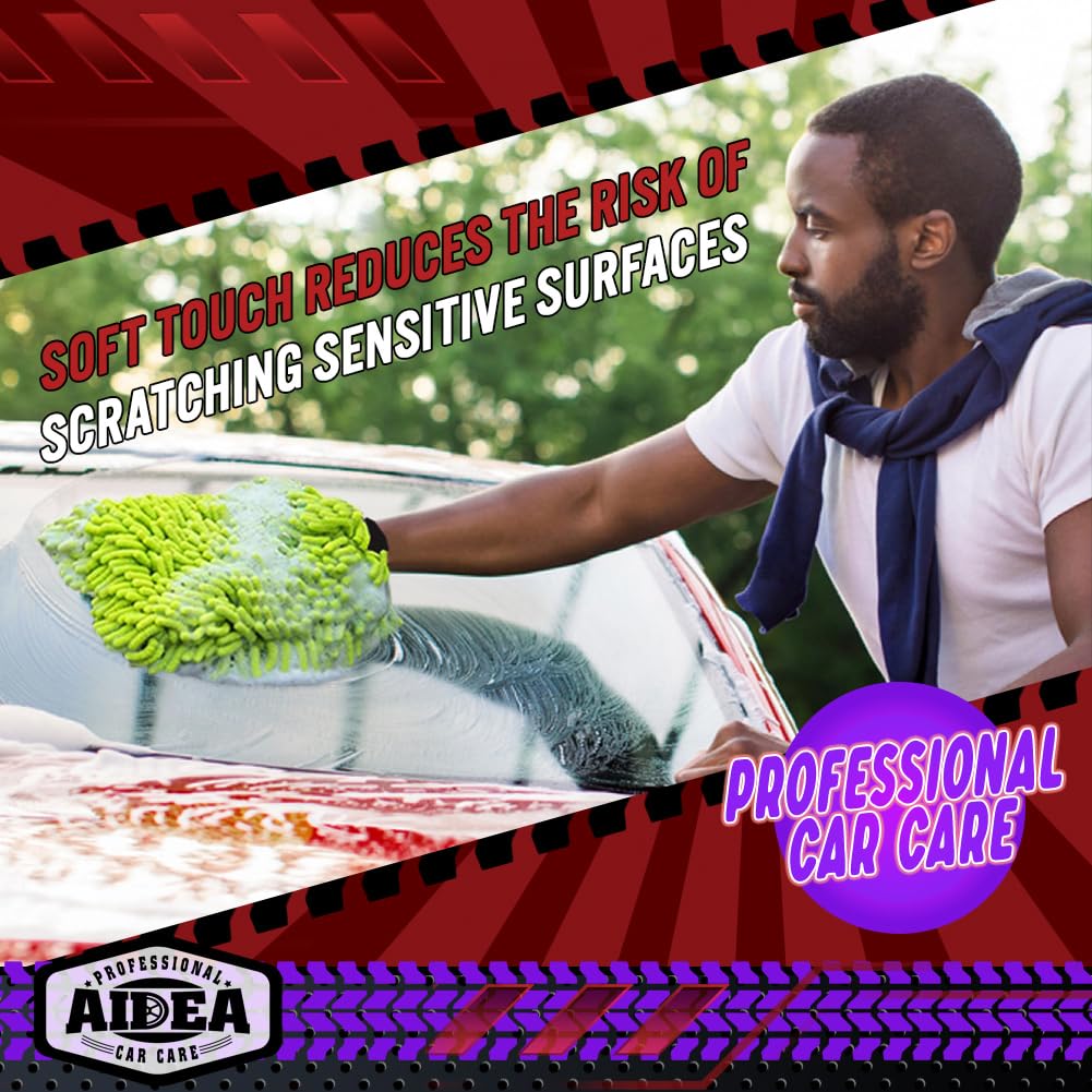 AIDEA  Premium Chenille Microfiber Mitt Car Wash Brush