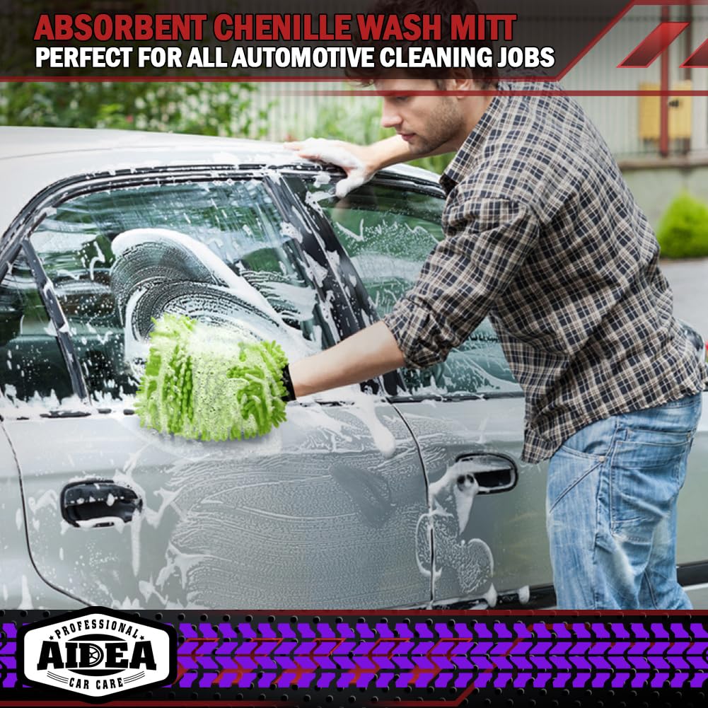 AIDEA  Premium Chenille Microfiber Mitt Car Wash Brush