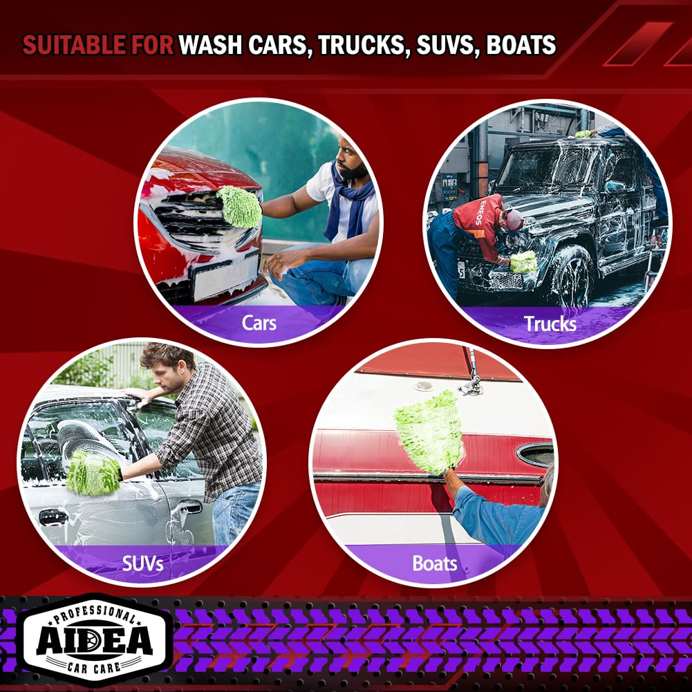 AIDEA  Premium Chenille Microfiber Mitt Car Wash Brush