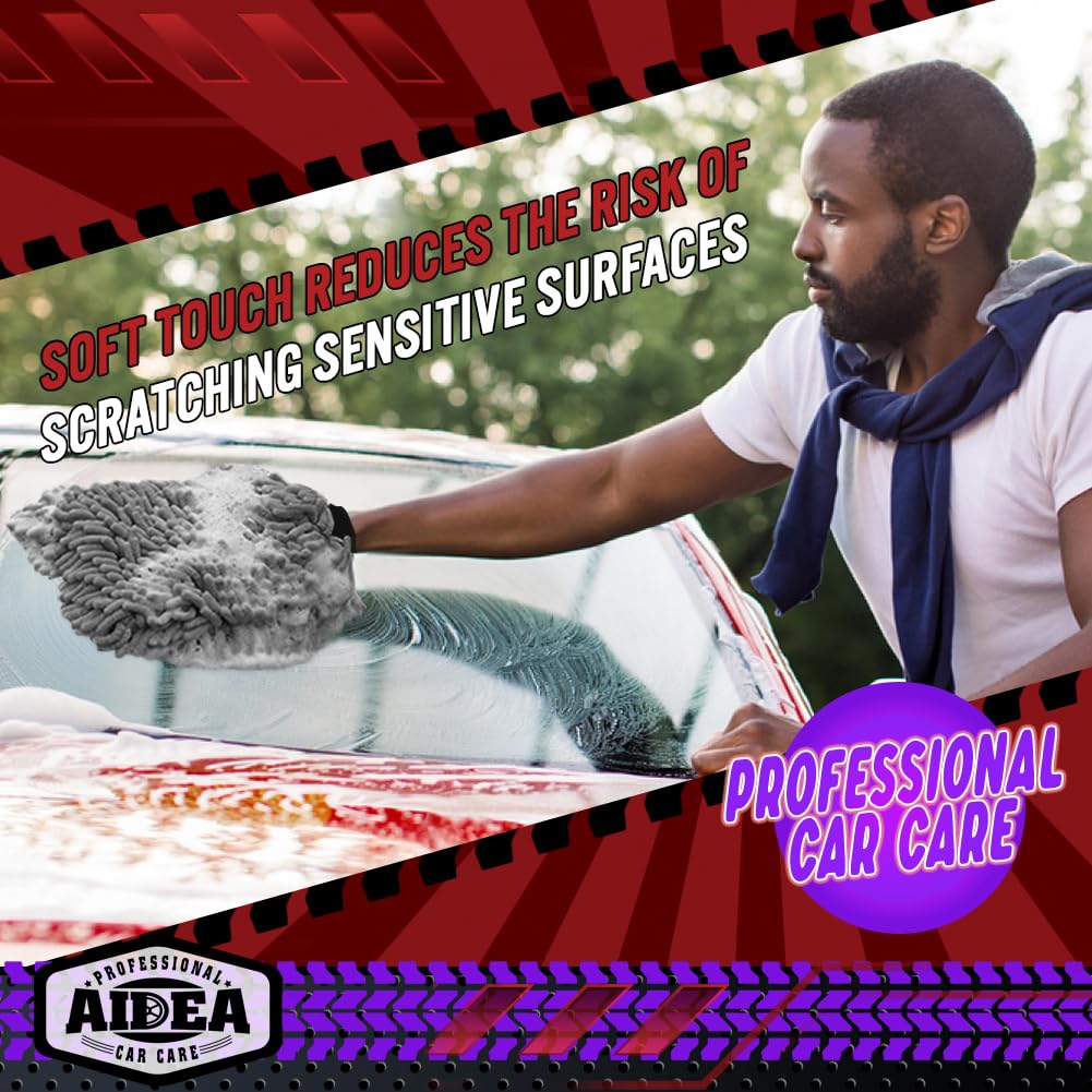 AIDEA  Premium Chenille Microfiber Mitt Car Wash Brush