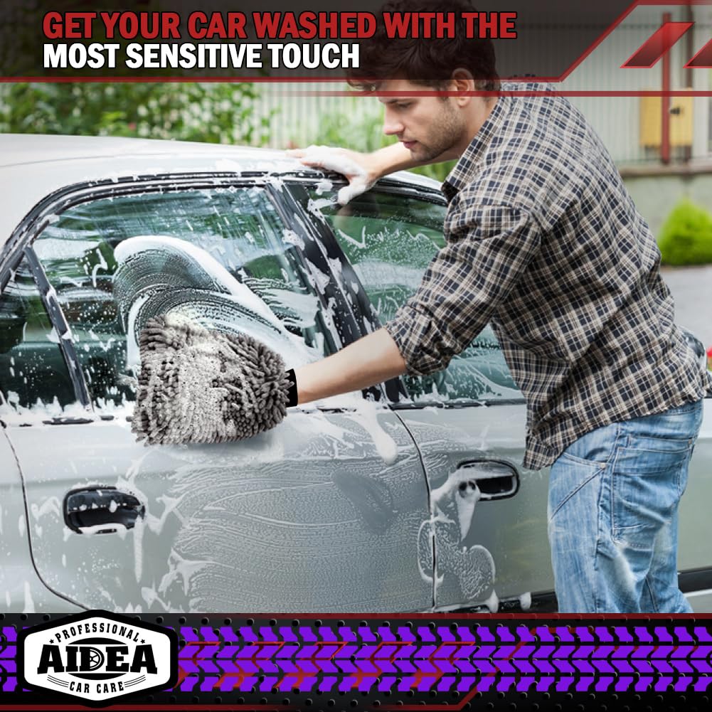 AIDEA  Premium Chenille Microfiber Mitt Car Wash Brush