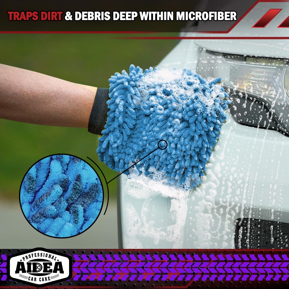 AIDEA  Premium Chenille Microfiber Mitt Car Wash Brush