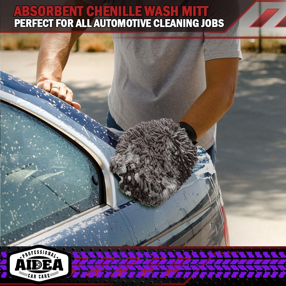 AIDEA  Premium Chenille Microfiber Mitt Car Wash Brush