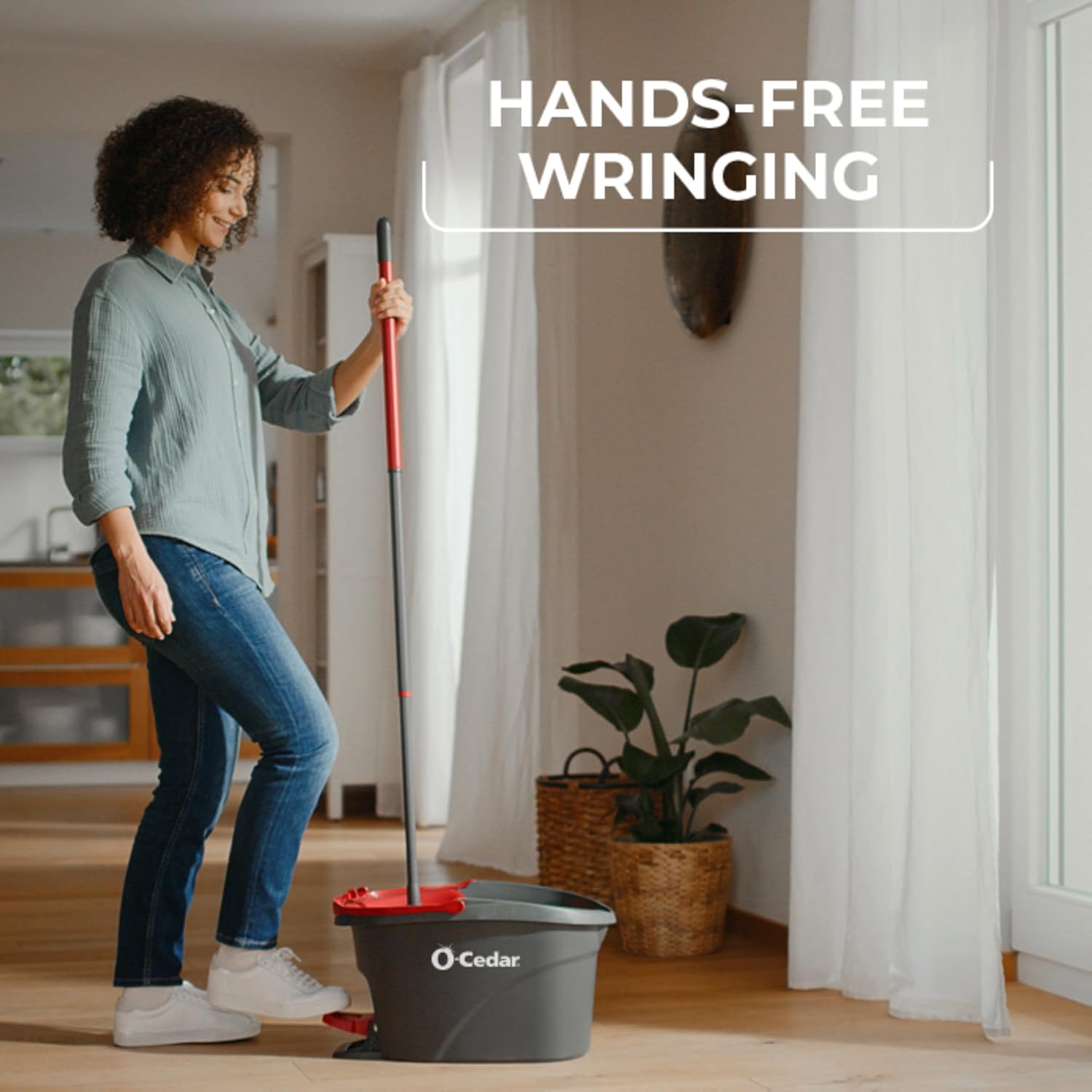 O-Cedar EasyWring Microfiber Spin Mop, Bucket Floor Cleaning System