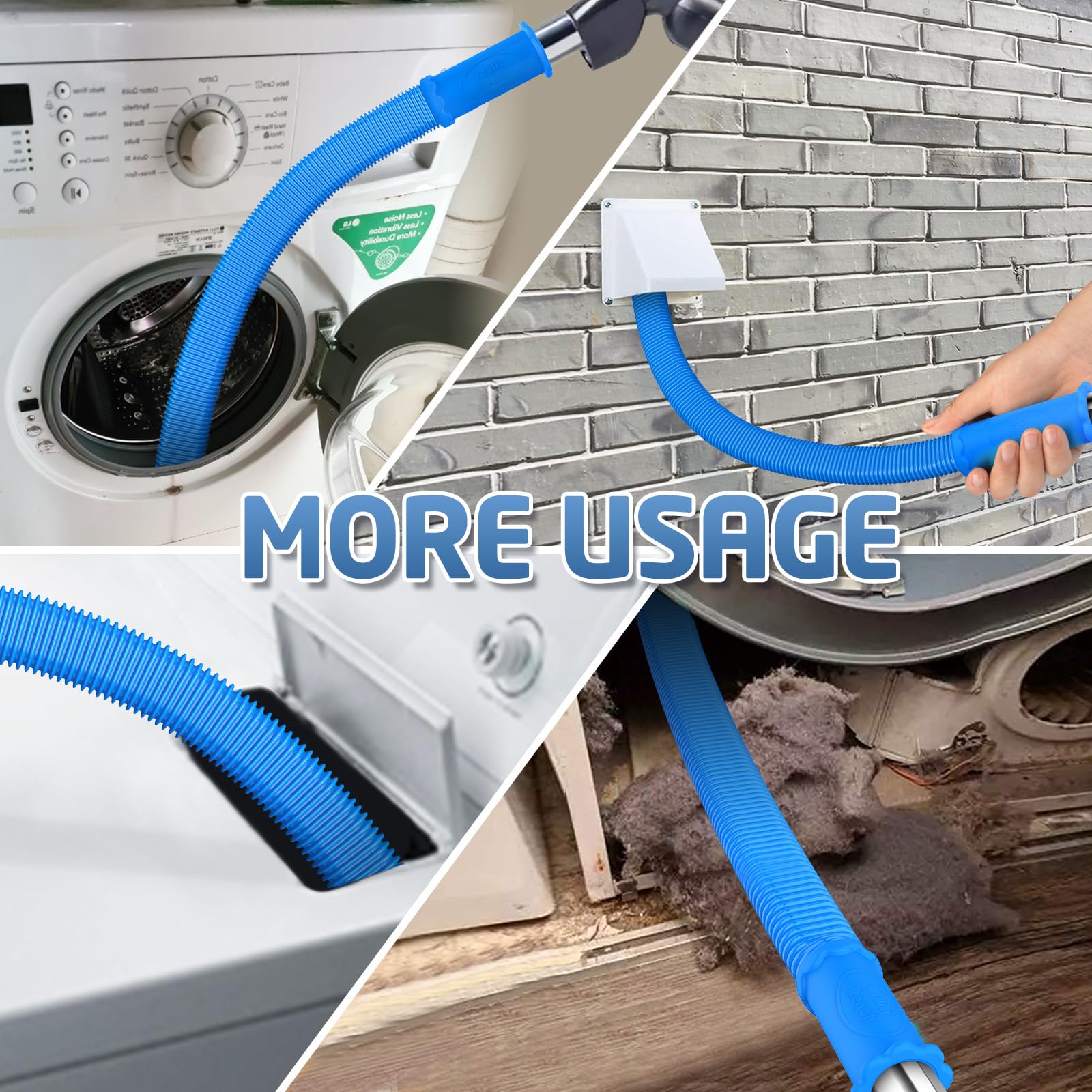 PetOde 2 Pieces Dryer Vent Cleaner Kit Compatible with Most Vacuum Cleaner