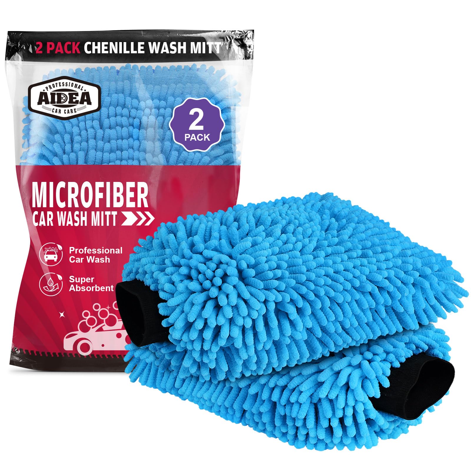 AIDEA  Premium Chenille Microfiber Mitt Car Wash Brush