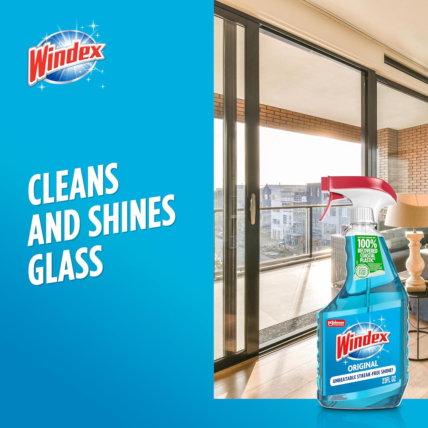 Windex Glass and Window Cleaner Spray Bottle, 23 Fl Oz