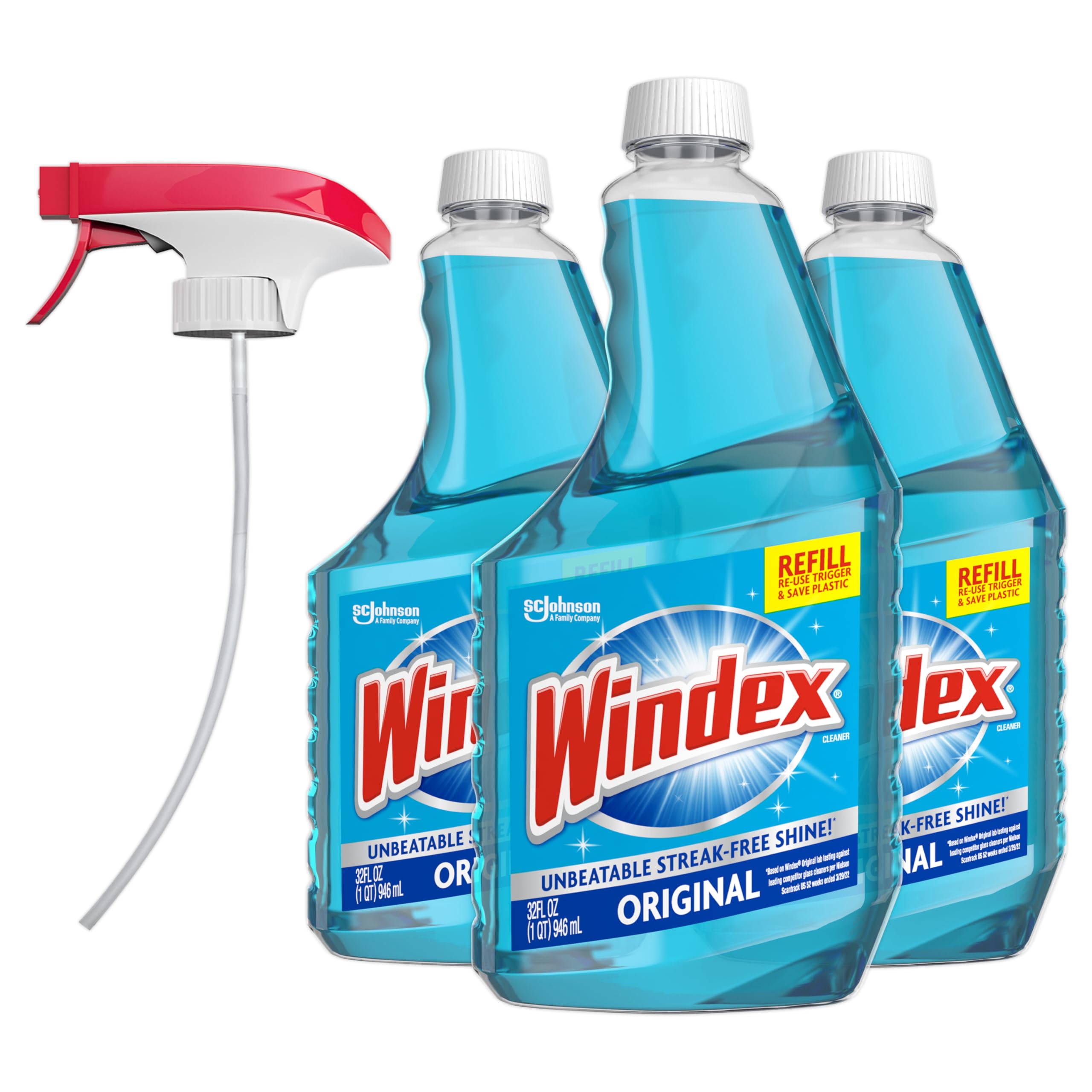 Windex Glass and Window Cleaner Spray Bottle, 23 Fl Oz