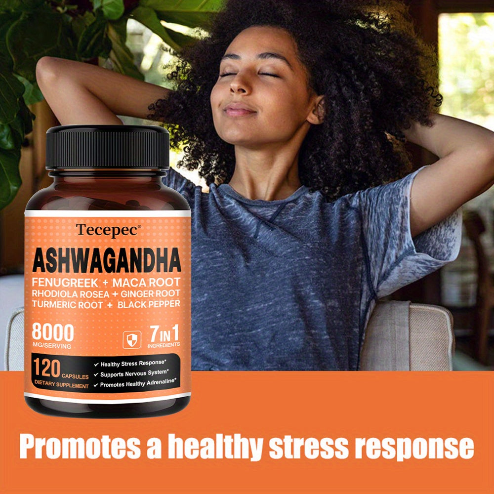 7-in-1 Adaptogen Blend for Stress and Nerve Health – 120 Capsules