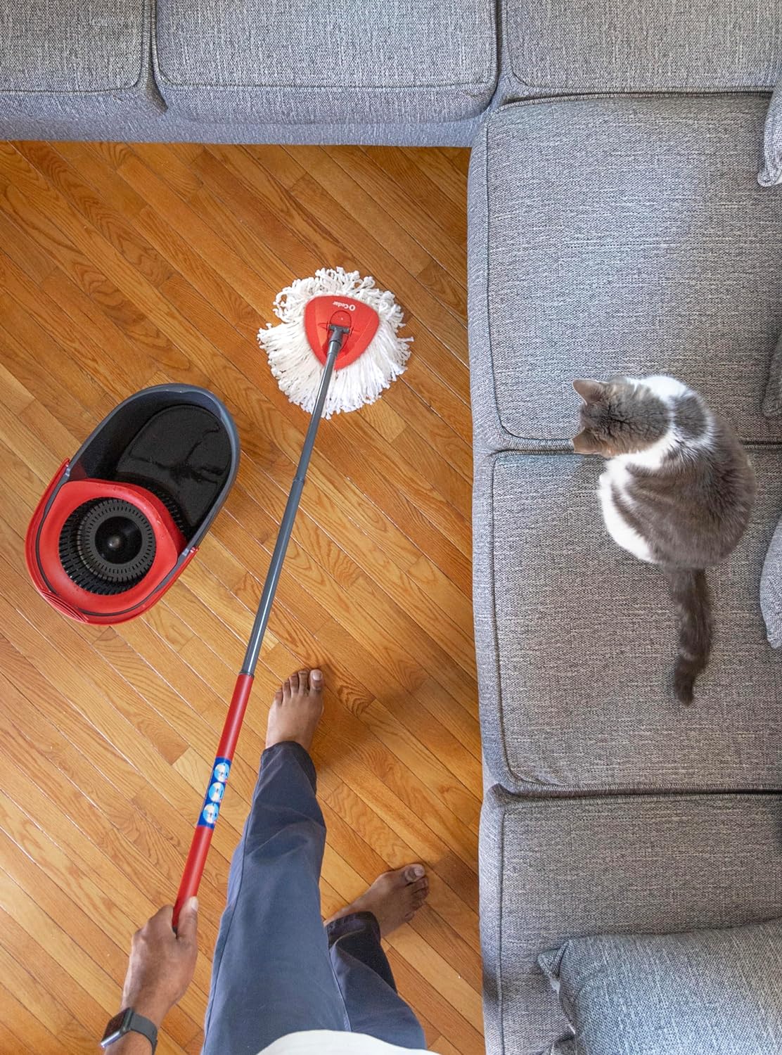 O-Cedar EasyWring Microfiber Spin Mop, Bucket Floor Cleaning System