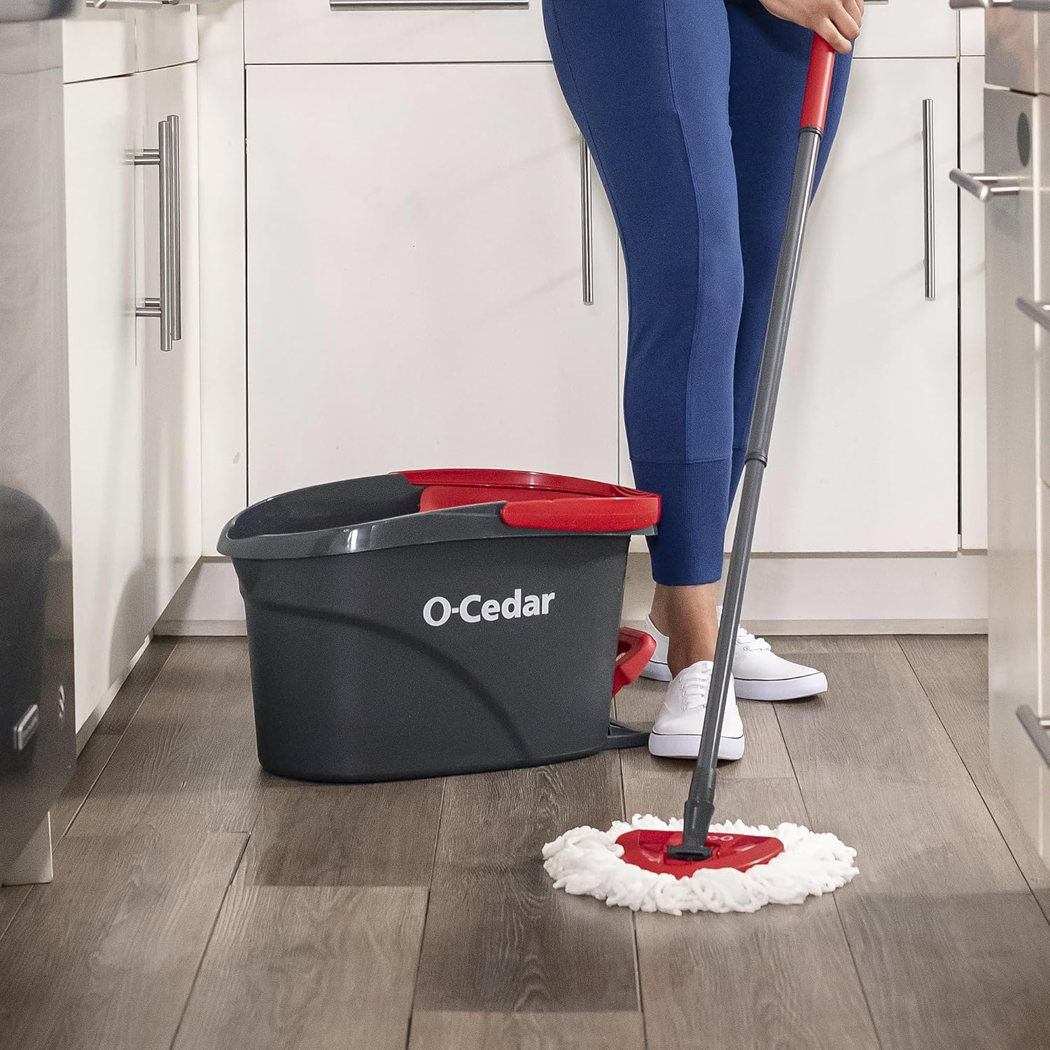 O-Cedar EasyWring Microfiber Spin Mop, Bucket Floor Cleaning System