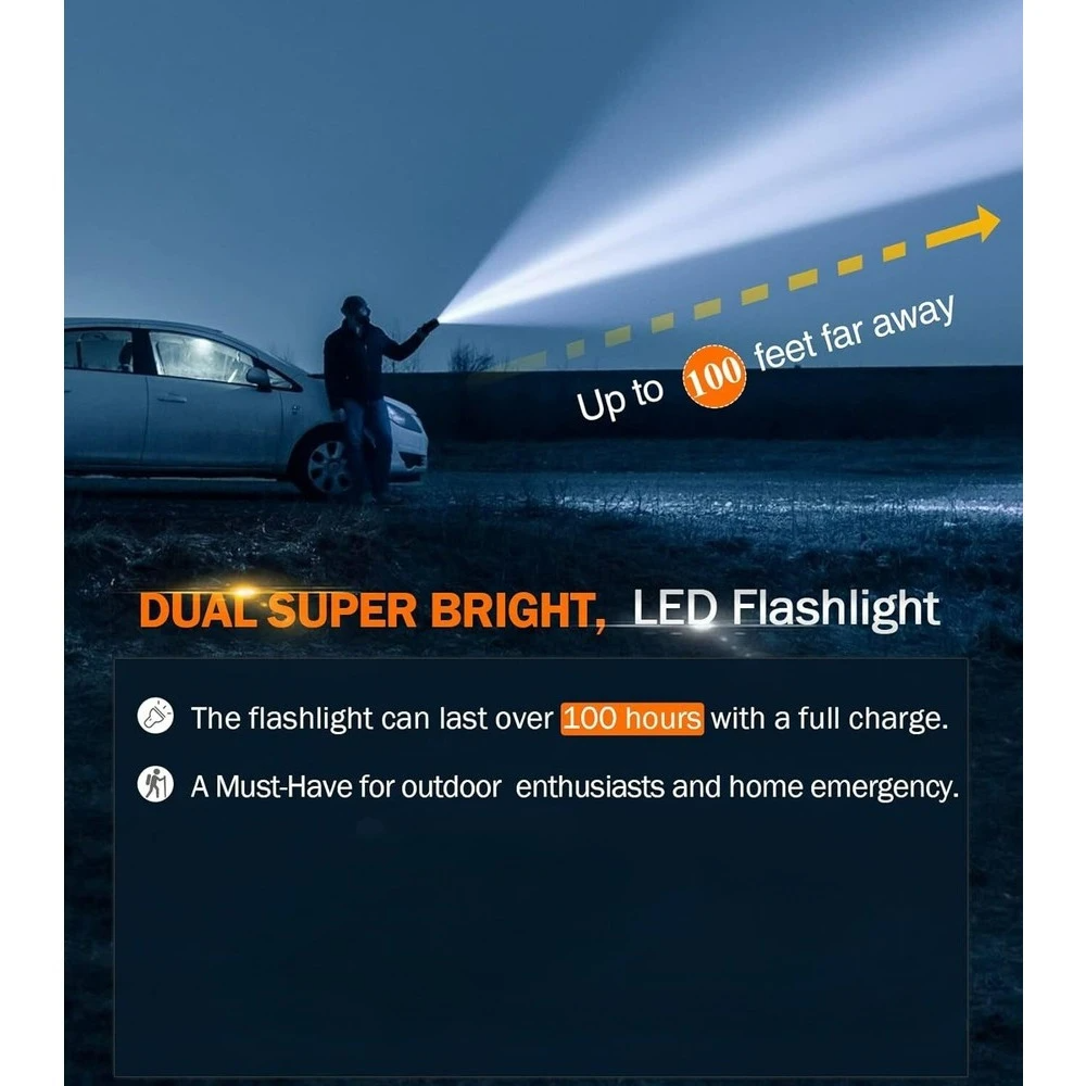 2025 Solar Mobile Power Bank Wireless Charger Built-in 4 Cables Six Outputs 15W Fast Charging