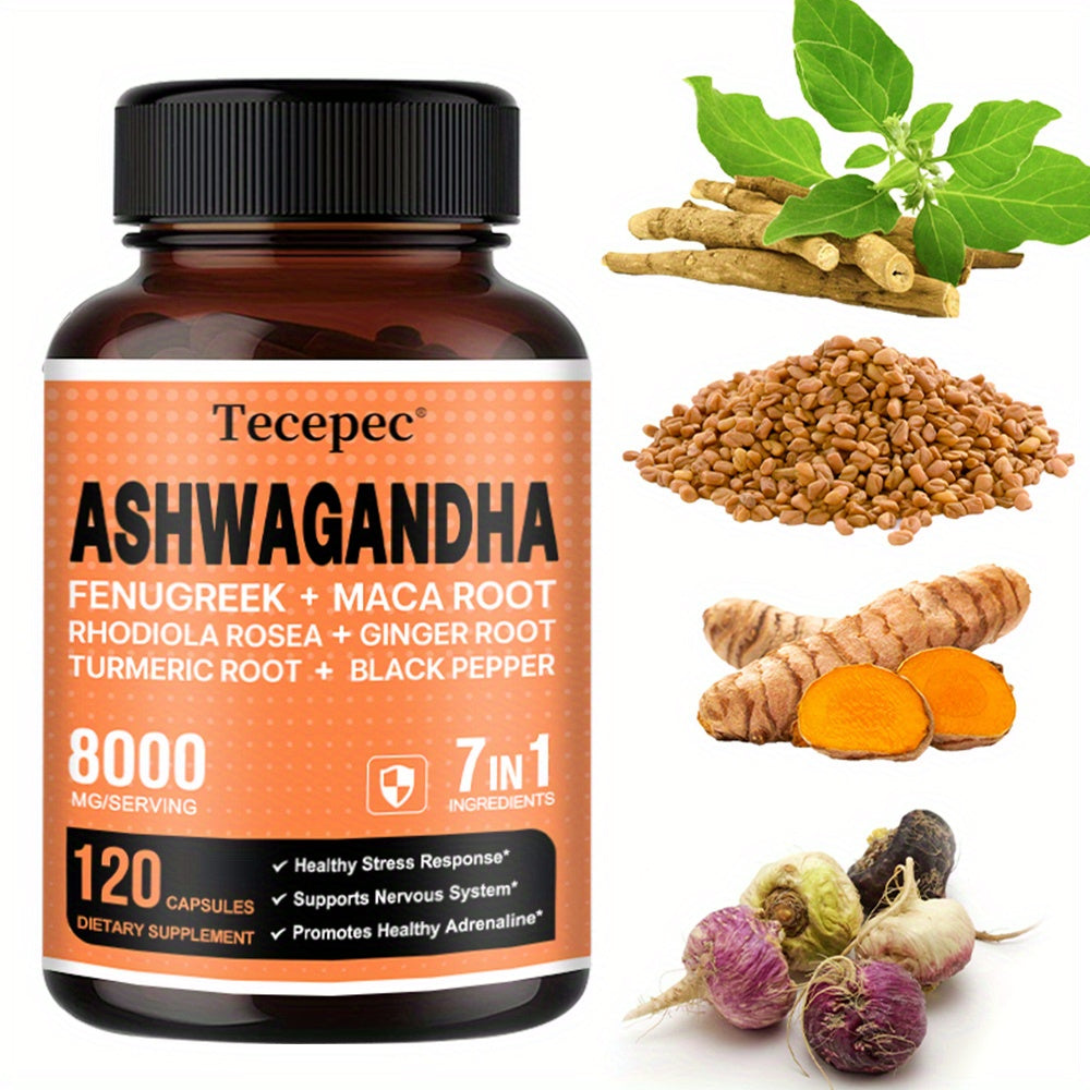 7-in-1 Adaptogen Blend for Stress and Nerve Health – 120 Capsules