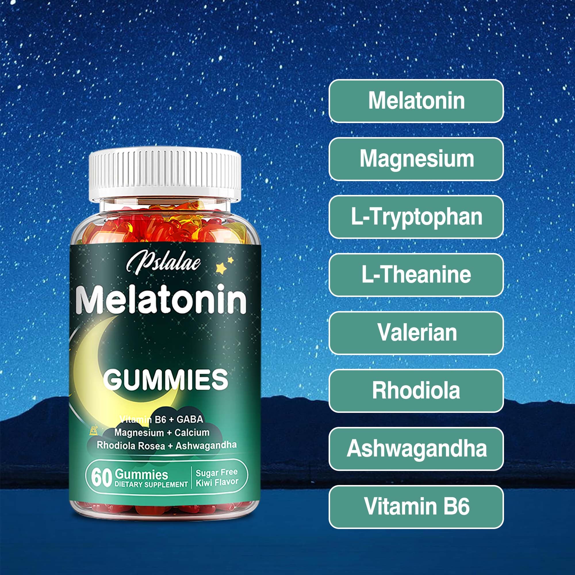 Melatonin 10mg with Vitamin B6 and Magnesium 60 Capsules