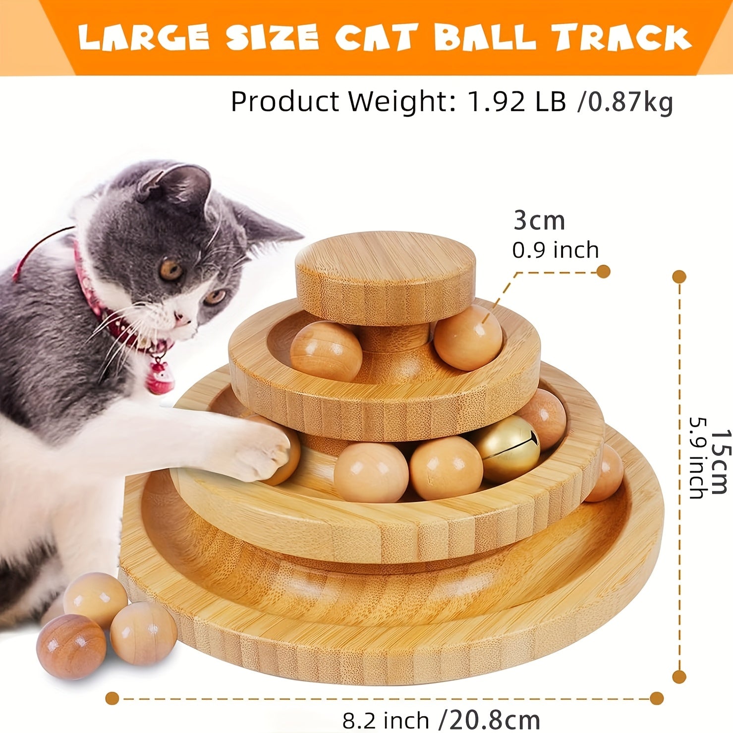 Interactive 3 Layers Cat Ball Tower | Small Cat And Dog Carousel Track Toy